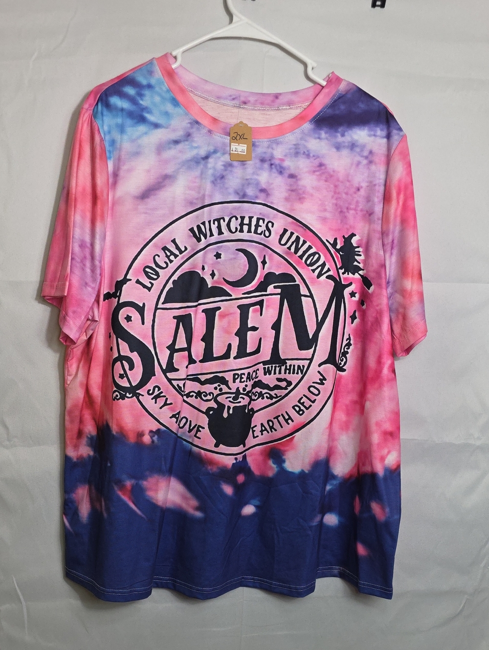 Halloween Top Salem Local Witches Union Tie-Dye Womens 2XL (W200)